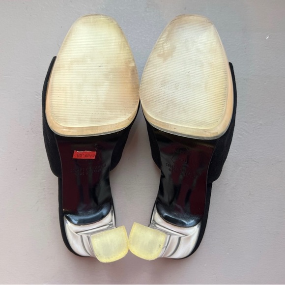 Stuart Weitzman Lucite Heel Suede Heels - Picture 6 of 9